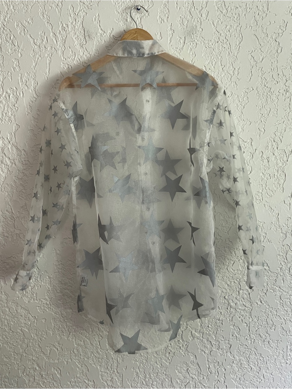 Guess Georges Marciano RARE Vintage 90s Sheer Western Pearl Snap Shirt - Picture 5 of 8